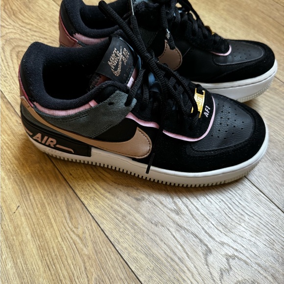 Nike AirForce1 black & pink size 7 - Picture 3 of 7